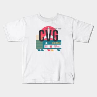 Cincinnati (CVG) Airport // Sunset Baggage Tag Kids T-Shirt